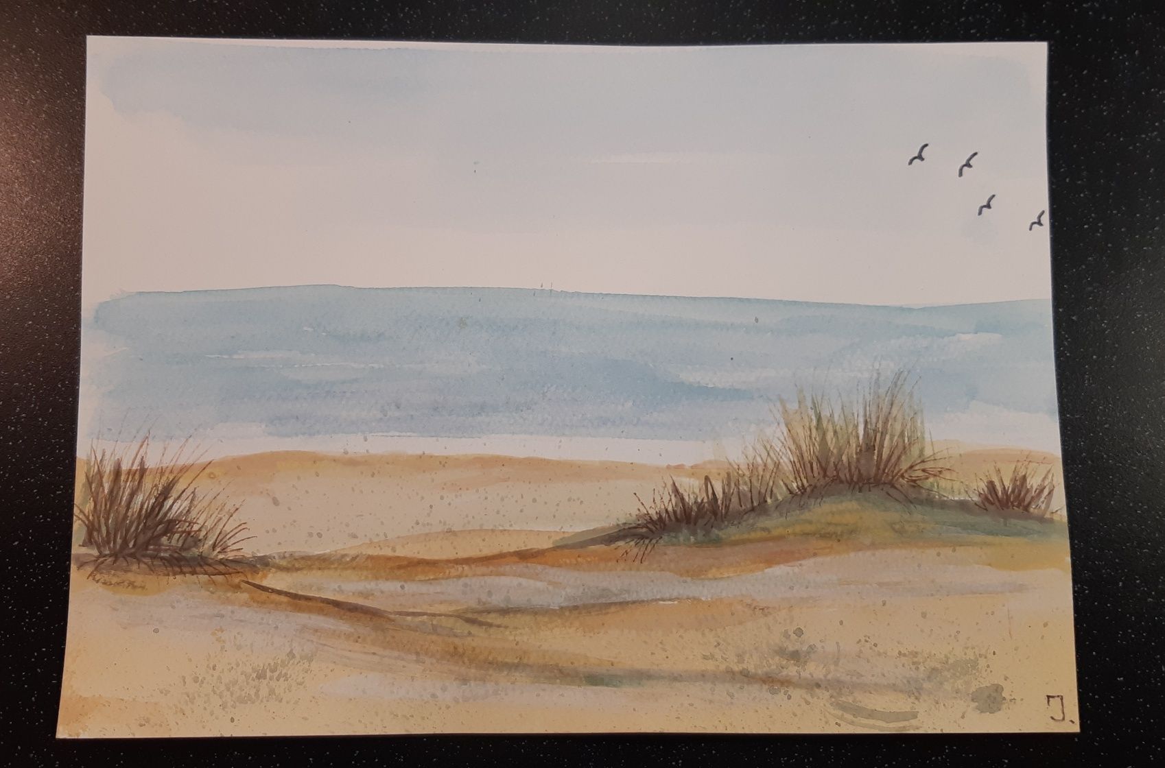 Sprzedam - obraz tryptyk - morze, akwarela (21x30cm x 3szt)