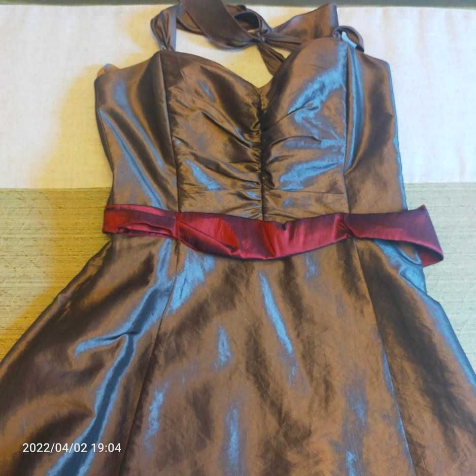 Vestido de cerimónia bronze (Tamanho 38/40) - USADO UMA VEZ