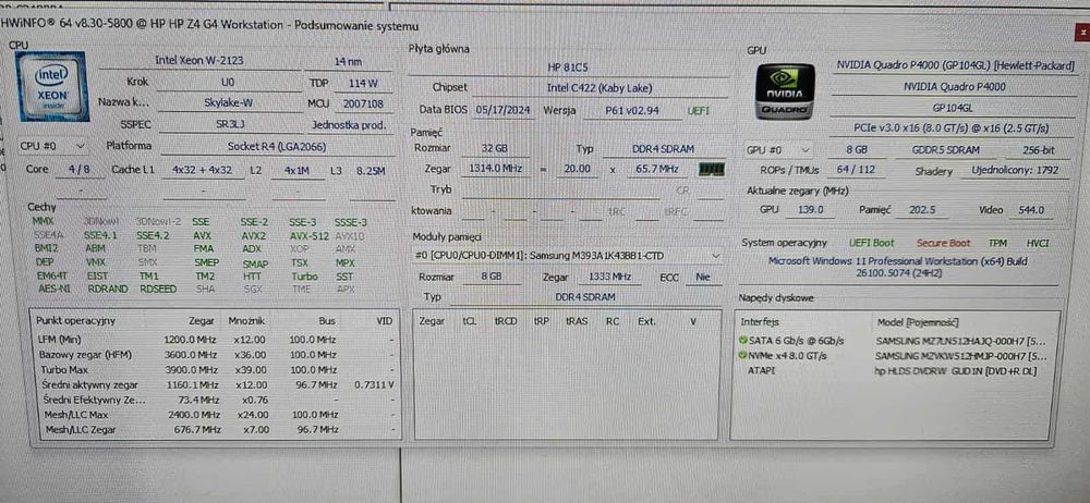 Stacja robocza HP Z4 G4 WORKSTATION