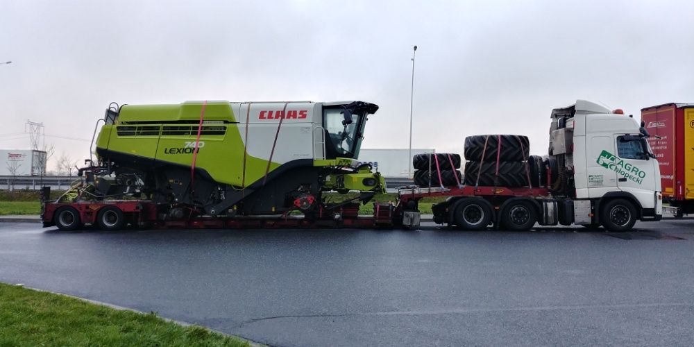 Transport kombajnów Claas Mega, Medion, Commandor, Avero,208,218,340