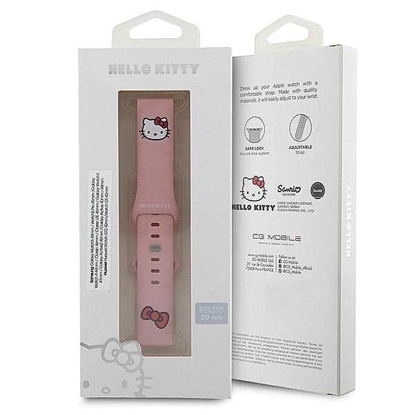 Pasek Hello Kitty Silicone Kitty Head uniwersalny 20mm - różowy