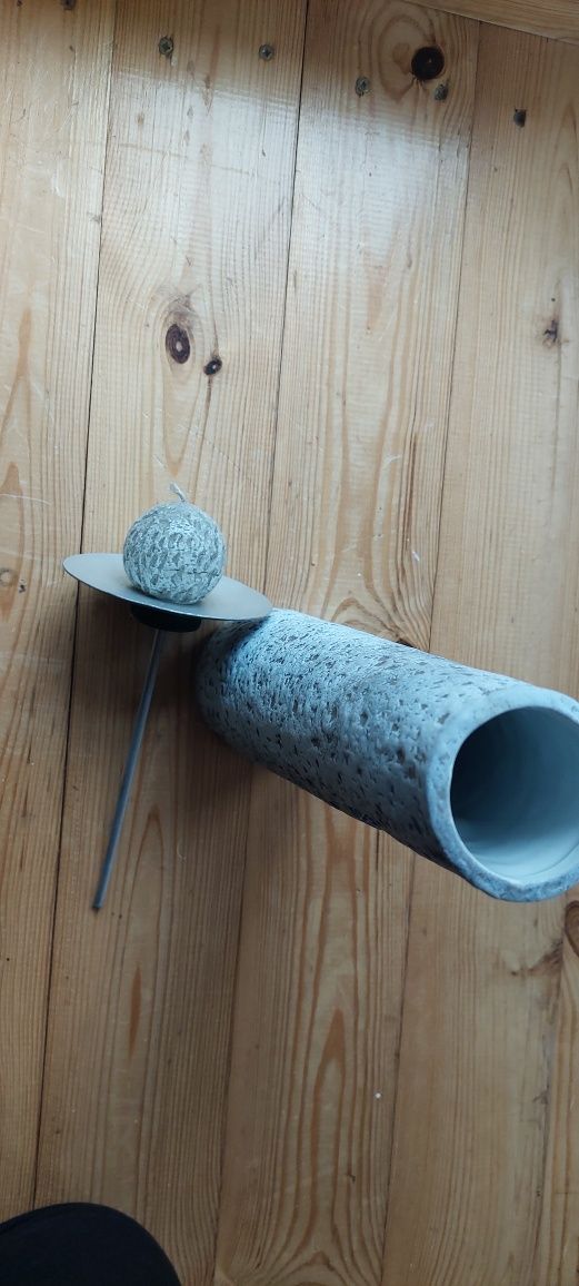 Świecznik ceramiczny ozdobny wysoki 42cm + świeczkanowy