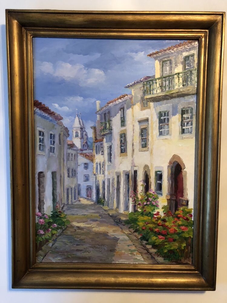 Quadro Pintura a óleo - Cândida Cunha - Castelo de Vide