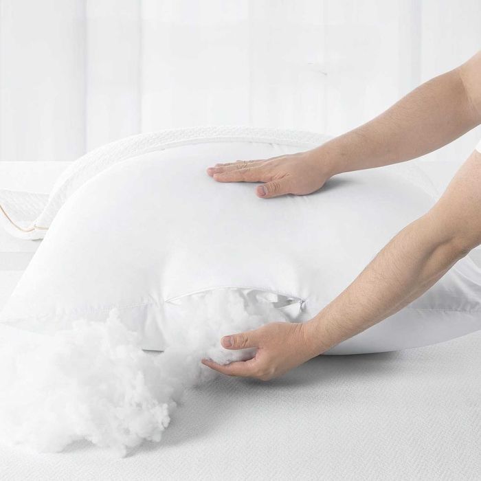 Poduszki 80x80 cm 2 szt. z pokrowcem z włókna bambusowego