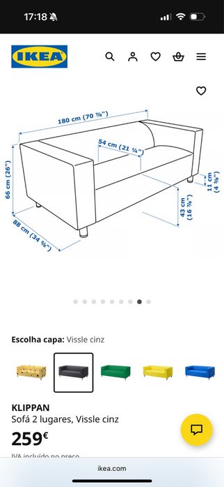 Klippan Sofa com Puff