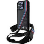 Etui BMW M Edition Carbon Tricolor Lines & Strap na iPhone 15 Pro Max