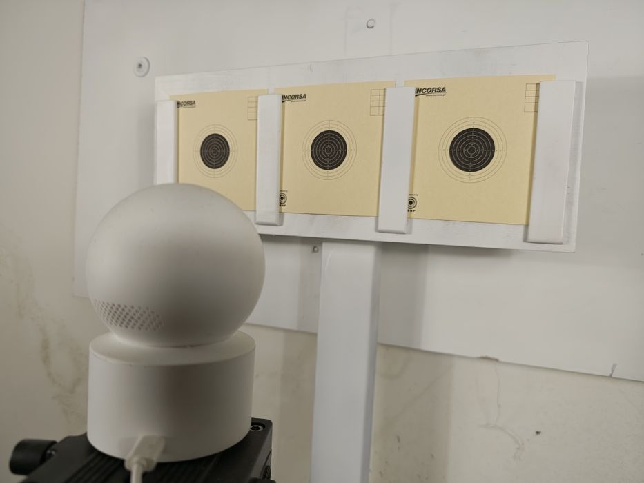 Kulochwyt do wiatrówki na 3 tarcze 10x10cm (KPN10) + kamera i tarcze