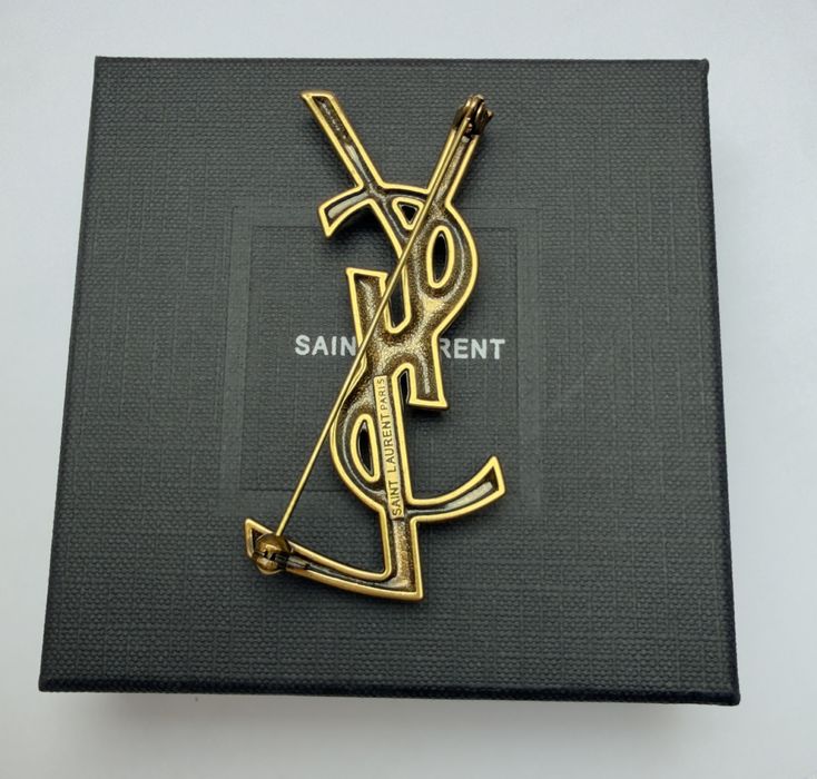 Broszka YSL snake stare złoto