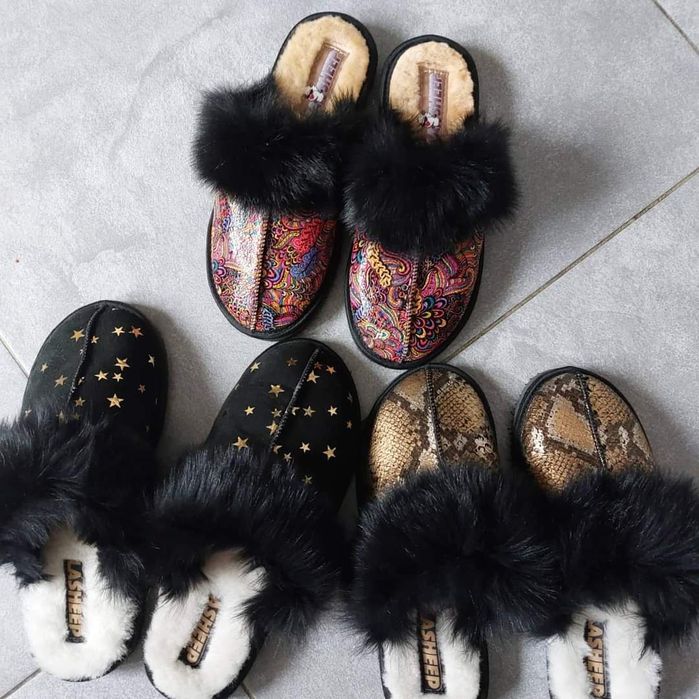 Eleganckie klapki pantofle skórzane różne wzory Polska produkcja