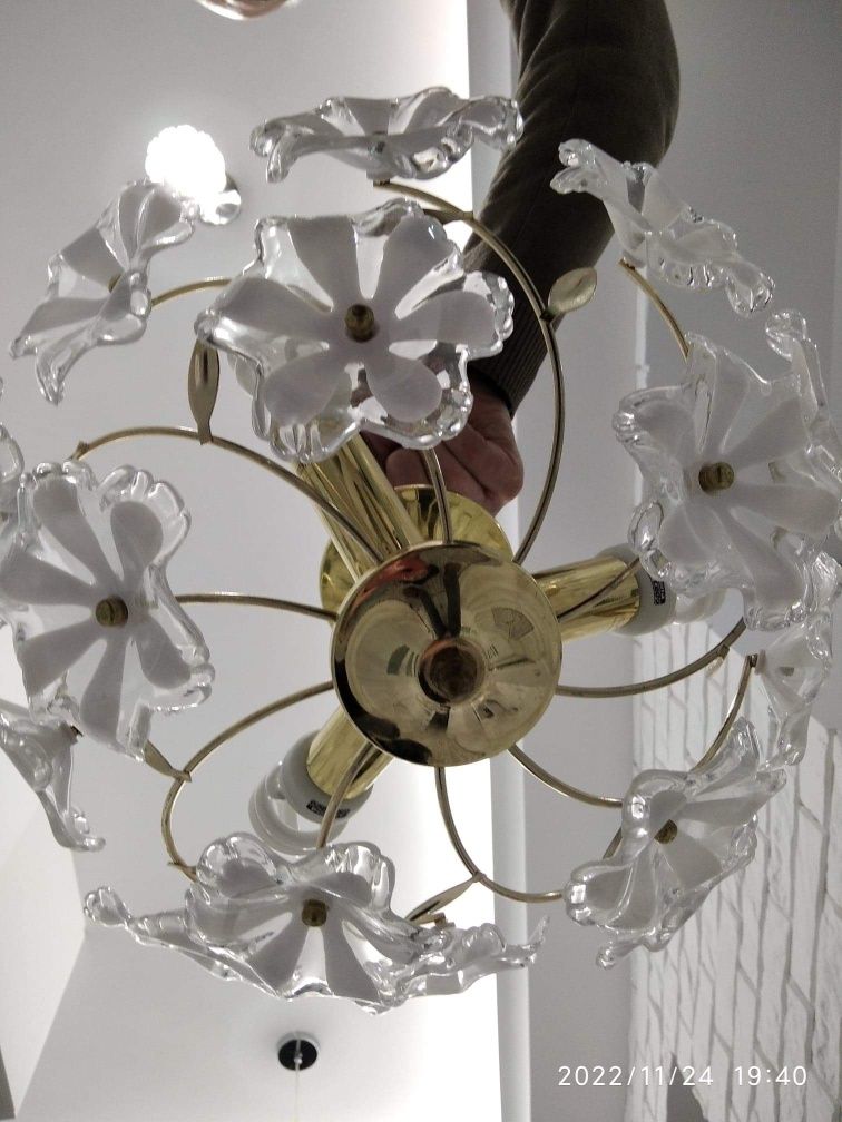 Lampa wisząca sufitowa kwiaty średnica 49 wys 20