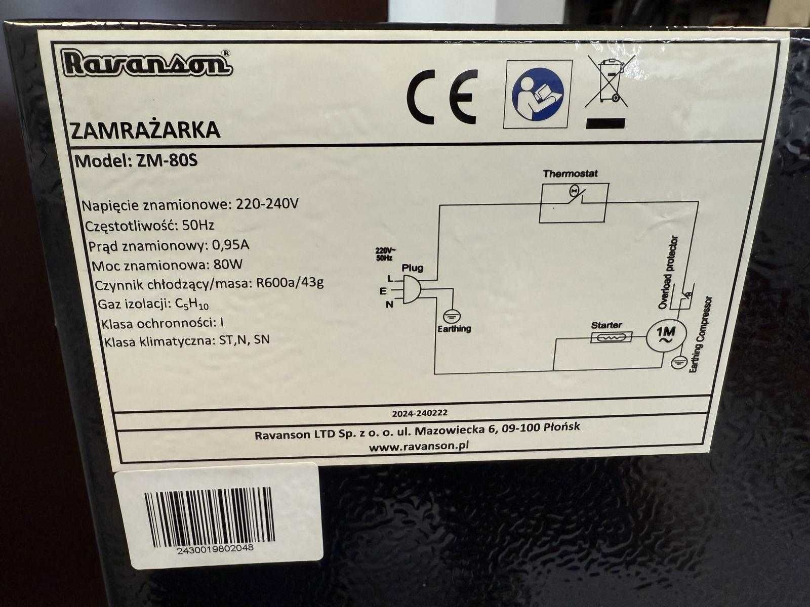 ZAMRAŻARKA RAVANSON 80S 80 litrów energooszczędna od Loombard Jarocin