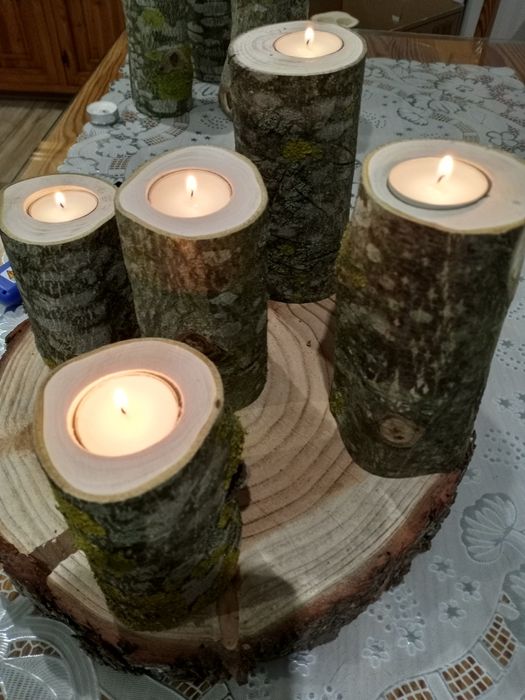 Świecące naturalne swieczniki