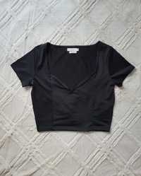 Czarna bluzka crop top reserved