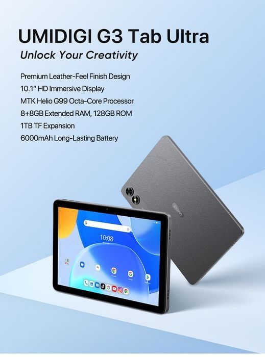 UMIDIGI G3 Tab Ultra 8/128GB Helio G99 10.1" LTE Android 14