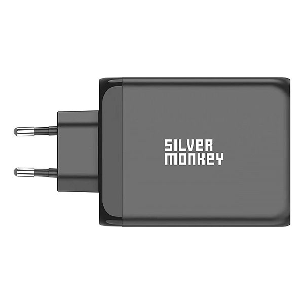 Ładowarka GaN Silver Monkey SMA153, 200W 3xUSB-C PD USB-A QC 3.0 - cza