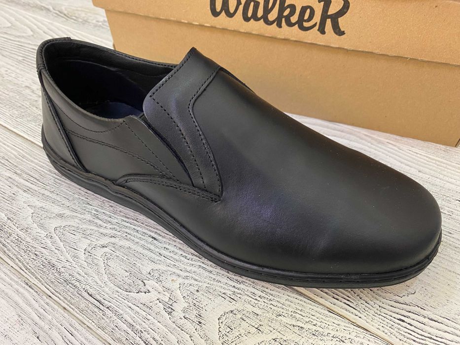 Чоловічі шкіряні туфлі на резинки без шнурка розміри 39 – 46 Гарантія!