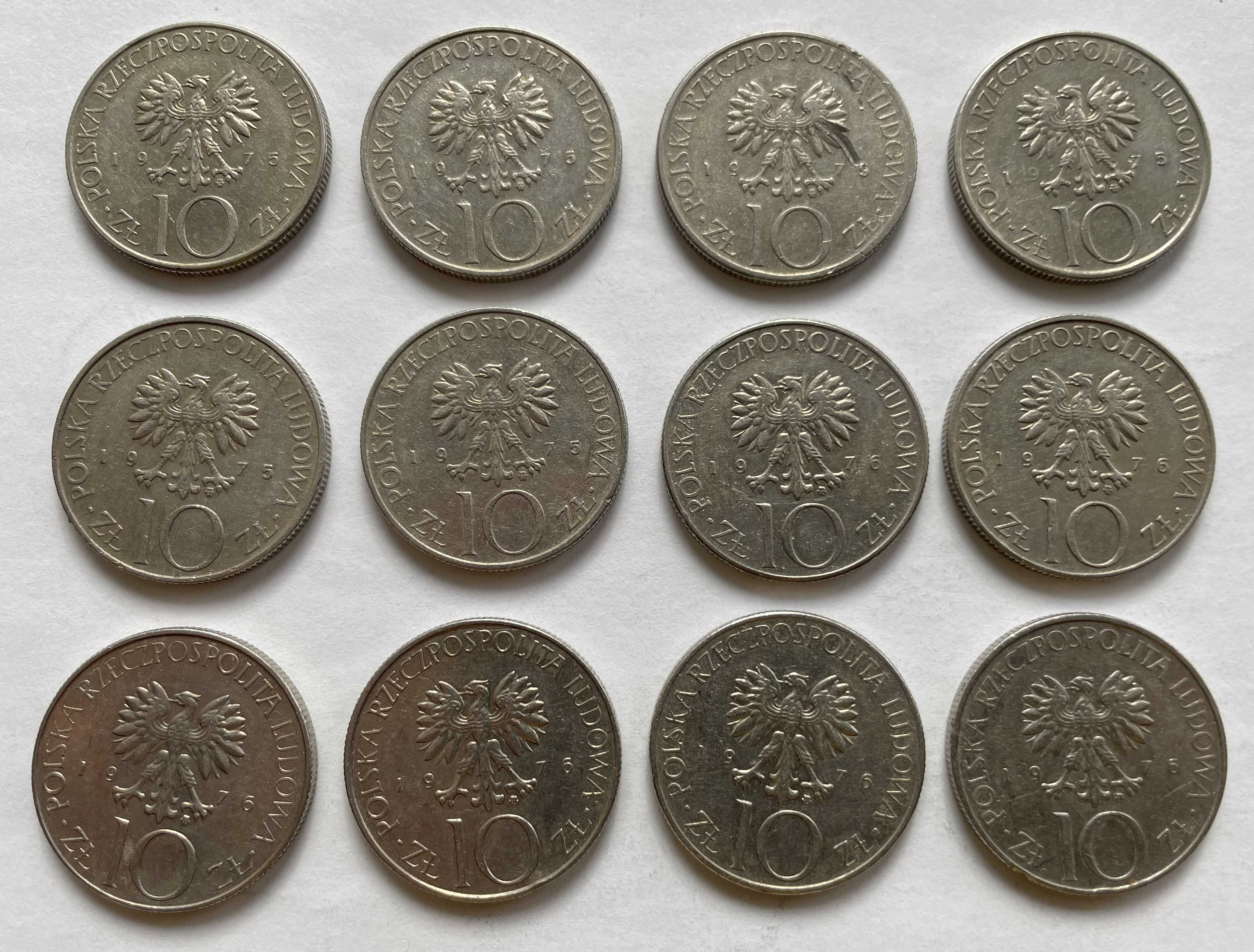 Monety 10 zł Adam Mickiewicz z lat 75/76 - zestaw 12 monet