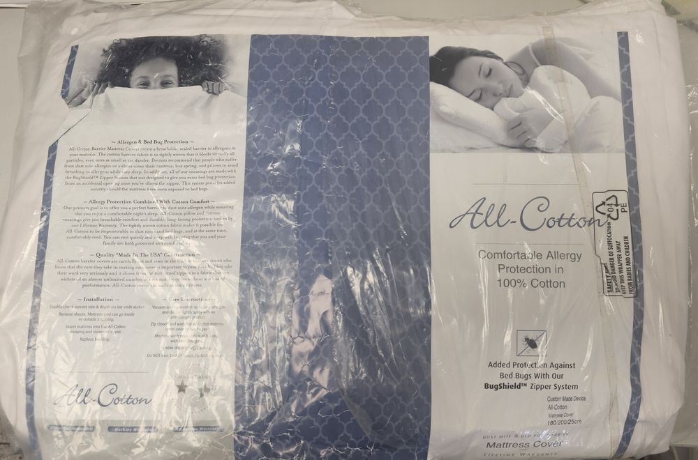 Capa de colchão anti-ácaros até espessura de 25 cm