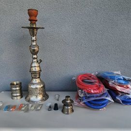 shisha kalyan fajka wodna metal kuty ręcznie unikat 44cm