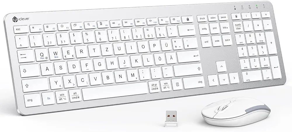 iClever GK23 Combo Zestaw bezprzewodowej klawiatury, mysz