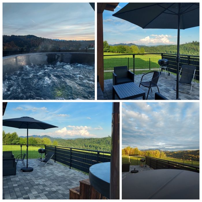 Domek, domki w górach z widokiem na Pieniny,Tatry i j. Czorsztyńskie