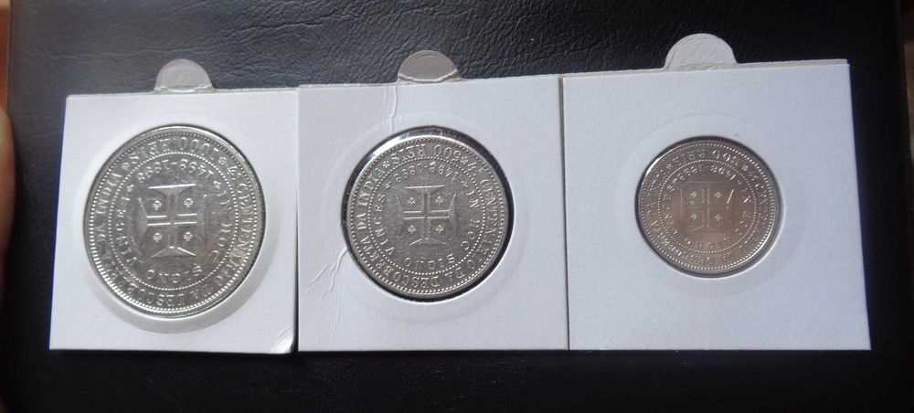 Coleção das 3 Moedas Prata D. Carlos e D. Amélia 1898
