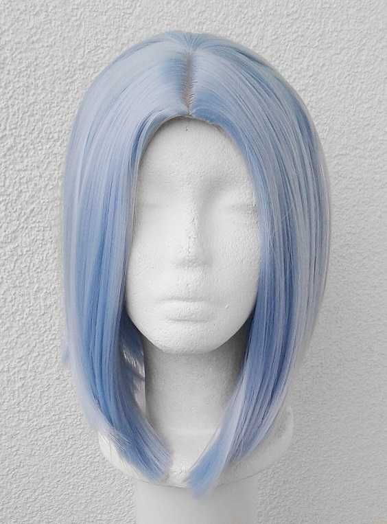 Krótka błękitna peruka z przedziałkiem Langa Hasegawa SK8 wig cosplay