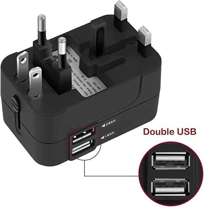 Nowy adapter podróżny / wtyczka międzynarodowa / USB !3359!