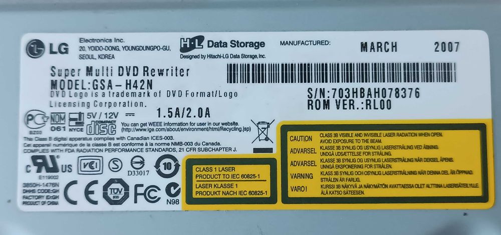 Nagrywarka DVD LG GSA-H42N