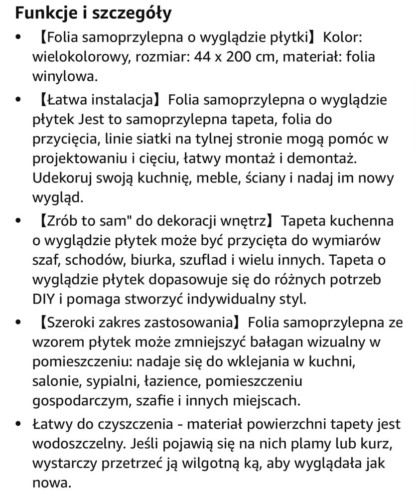Folia  samoprzylepna o wygladzie plytek