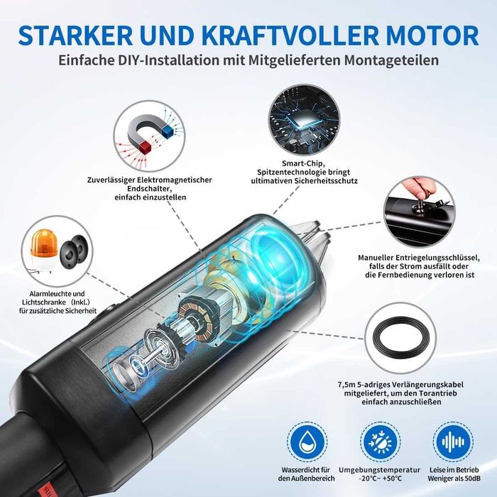 Napęd do bram skrzydłowych TOPENS KD702 3,6 m lub 140 kg na skrzydło