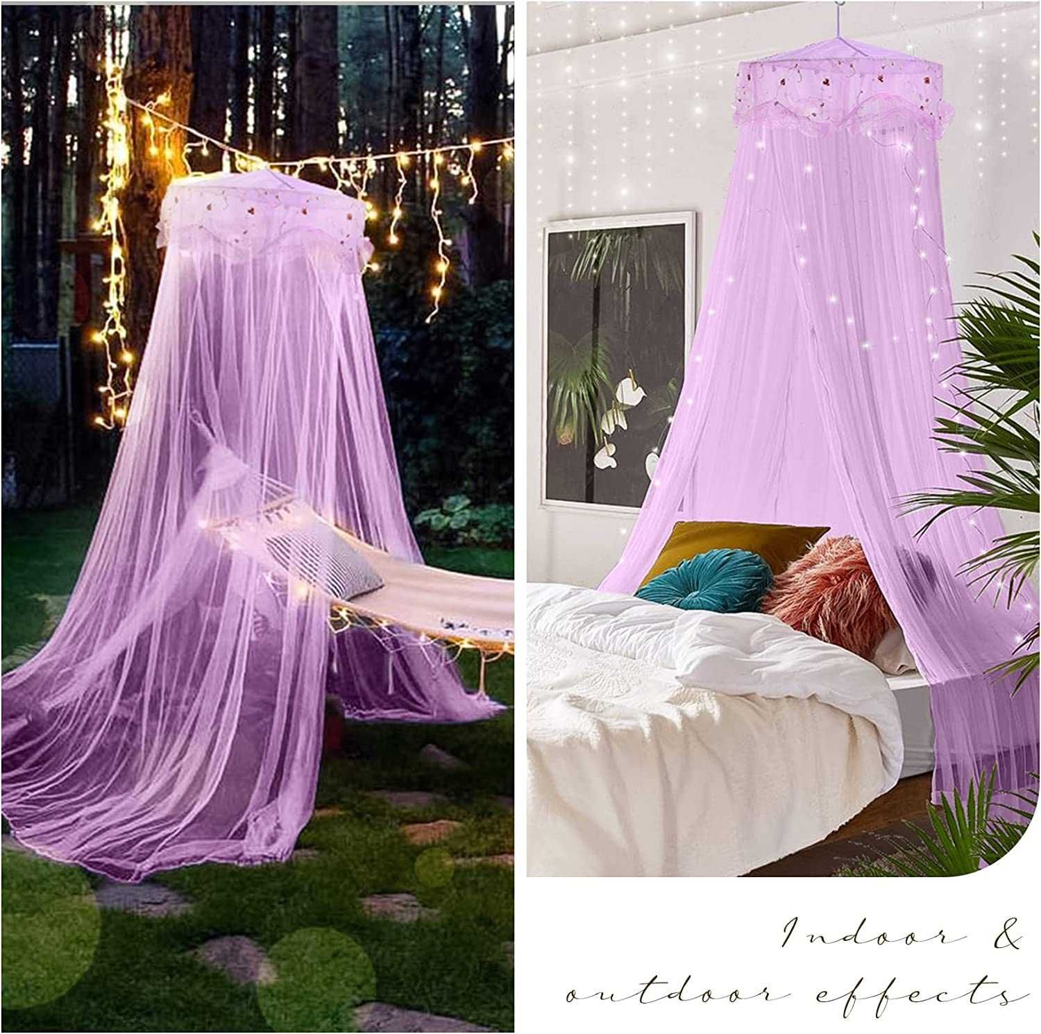 Mosquiteira para cama, menina, cor púrpura