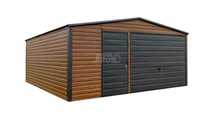 Garaż blaszany 5x6m - Brama uchylna dach dwuspadowy GP591