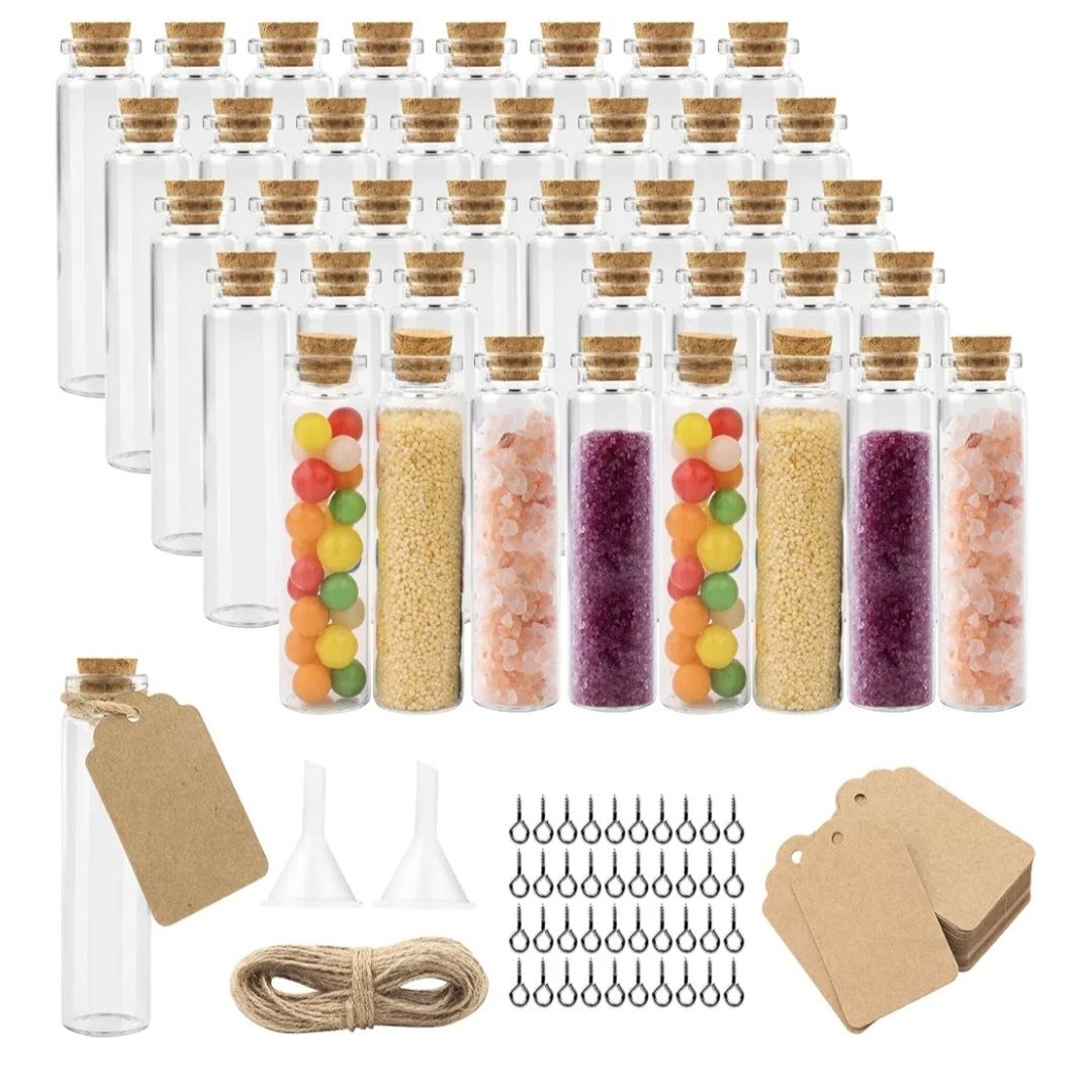 40 frascos de vidro 20 ml com tampa de cortiça - NOVO - ENVIO GRÁTIS