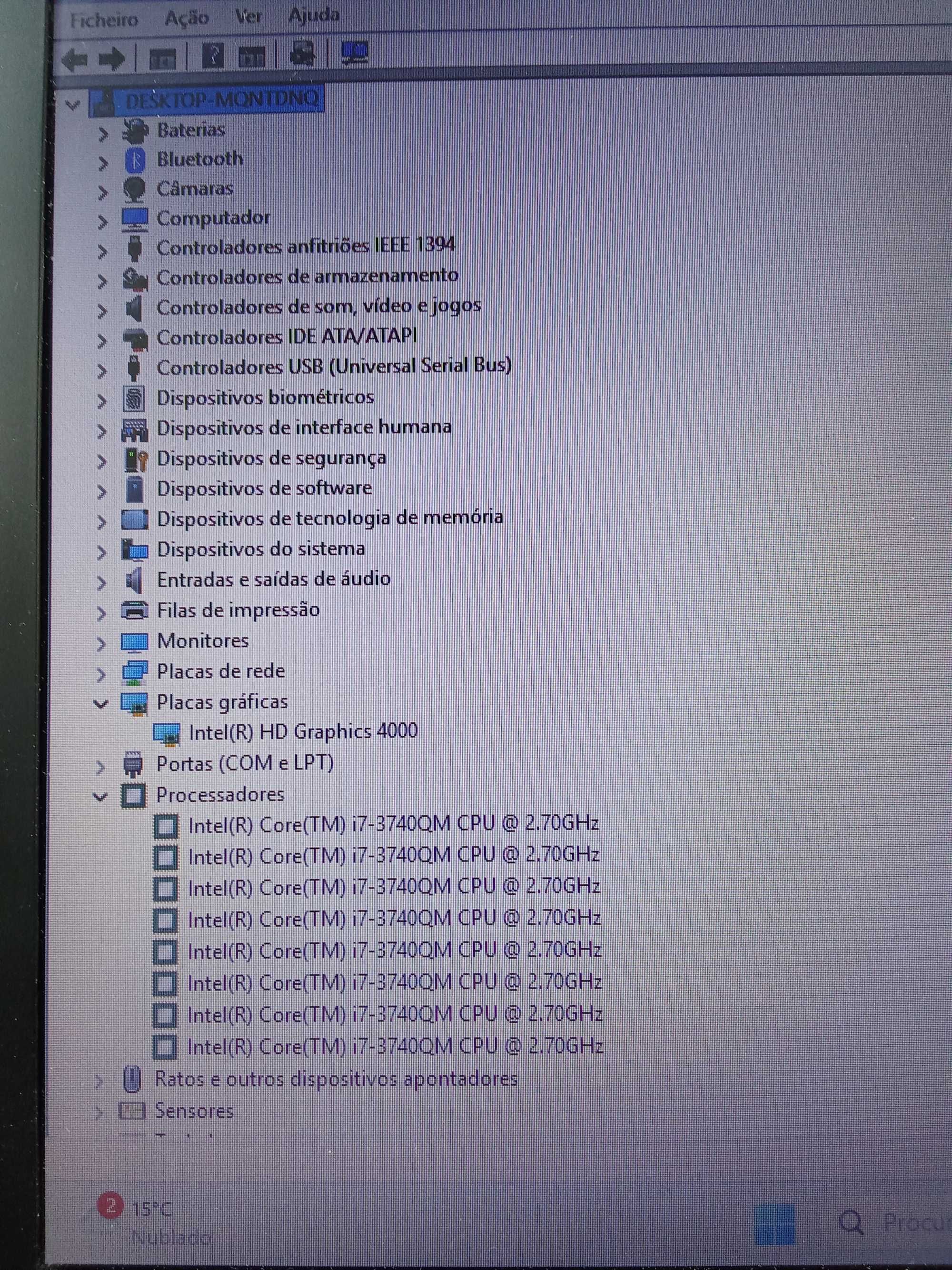HP Elitebook 8470p CPU I7 3740QM