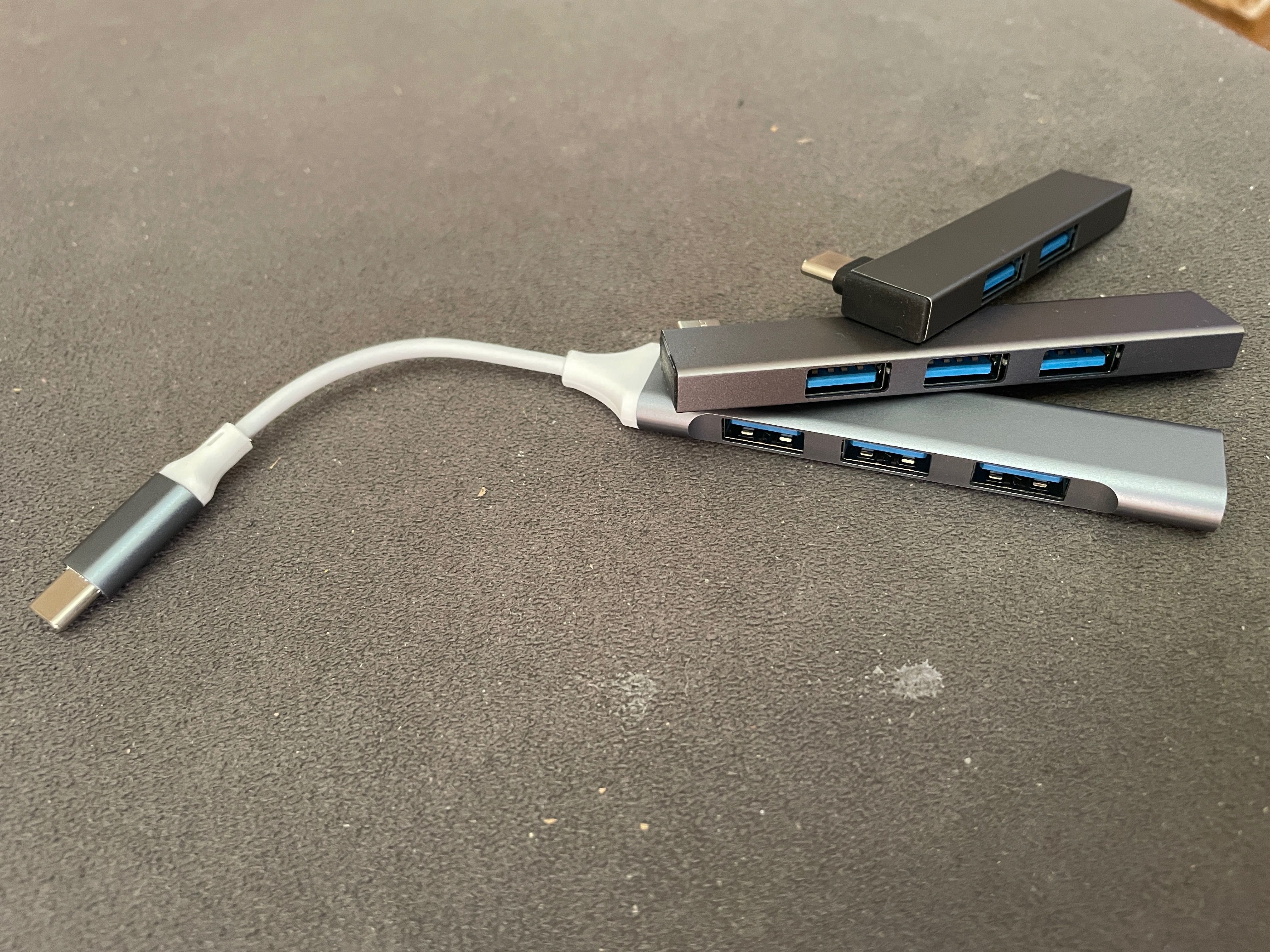 Zestaw 3 Hub-ów do McBook rozgałęziacz laptop/tablet USB-C - A x3/x4