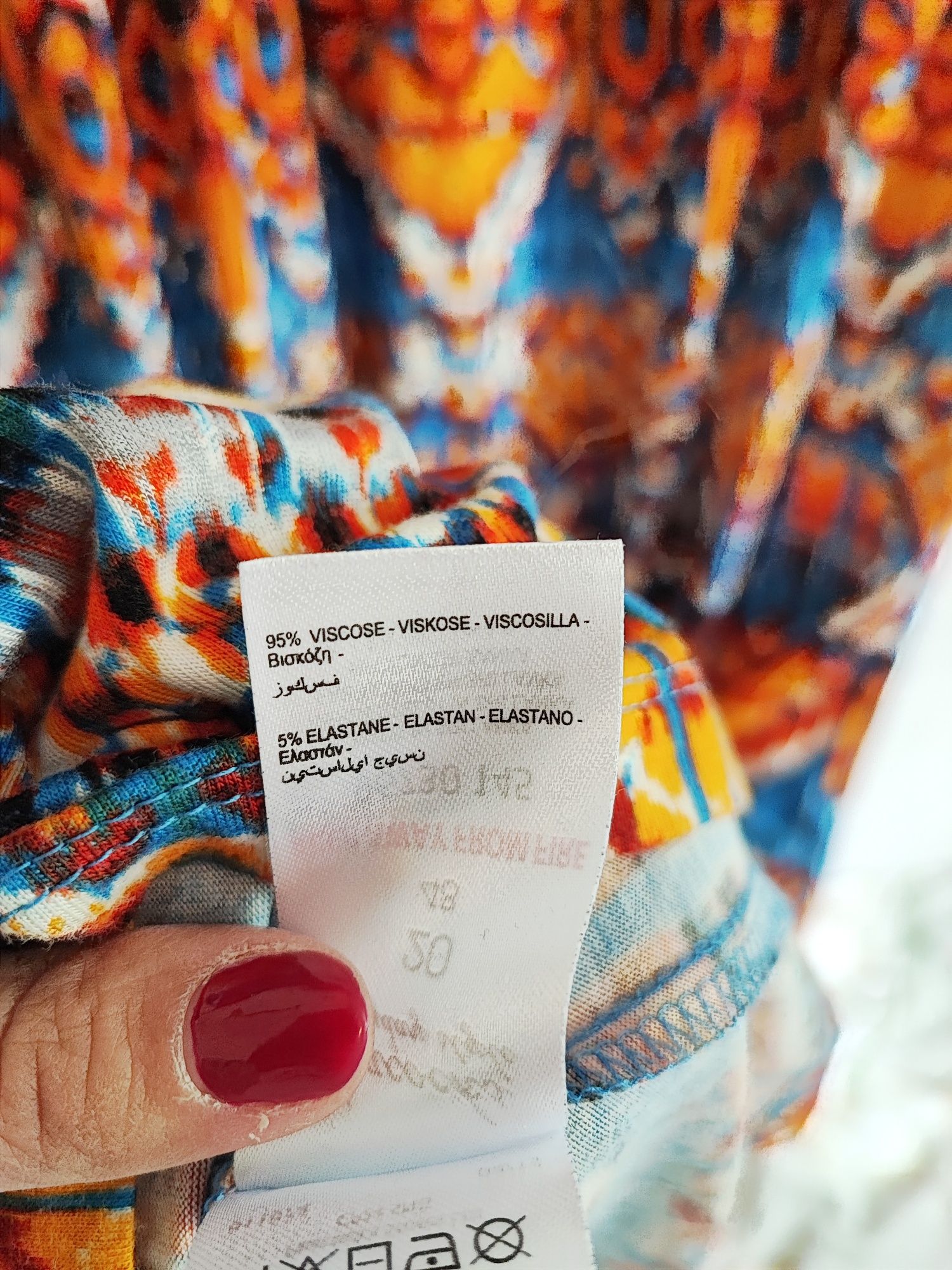 Letnia długa wzorzysta sukienka 4XL 48 plus size lato wakacje urlop