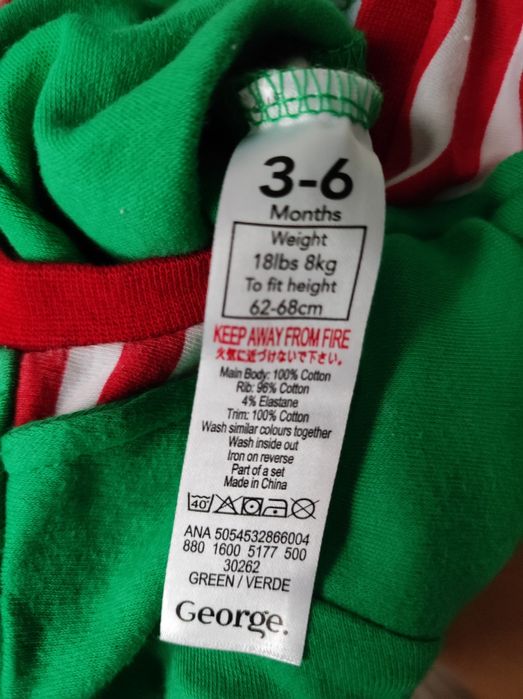 Nowy pajacyk świąteczny George na 3-6 miesięcy