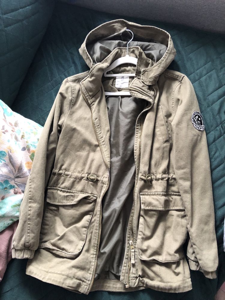 Parka khaki chłopiec H&M 152cm