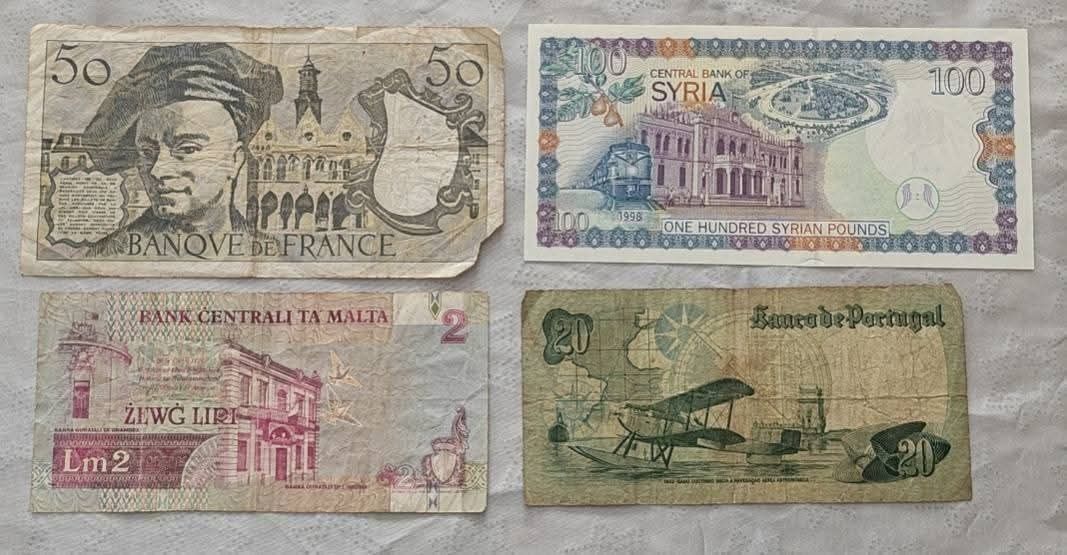 Banknoty zestaw nr 44 mix z świata 4 sztuki