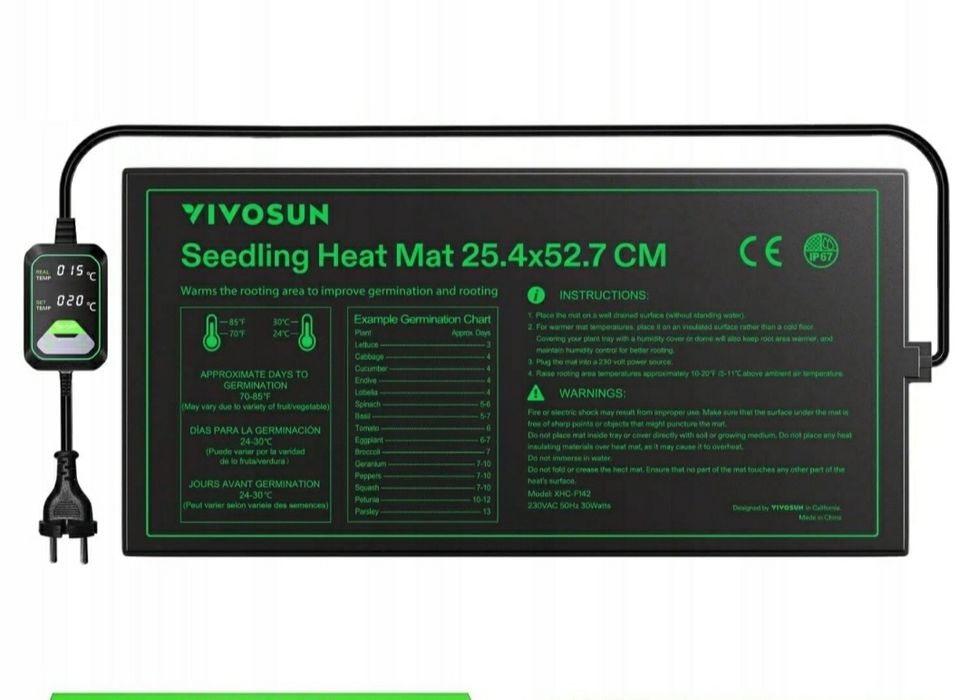 Mata grzewcza z termostatem do rozsady nasion  VIVOSUN.