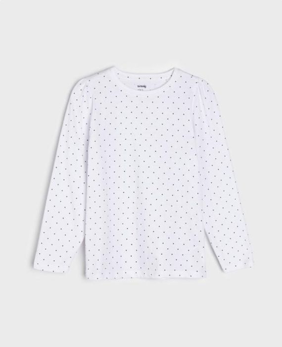 Лонгслів білий в горошок 134р