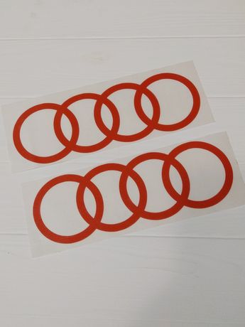 Наклейки Audi на авто (прозорий фон, 23x8 см)