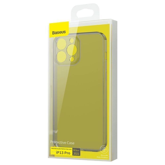 Baseus Frosted Glass Case etui pokrowiec do iPhone 13 Pro czarny