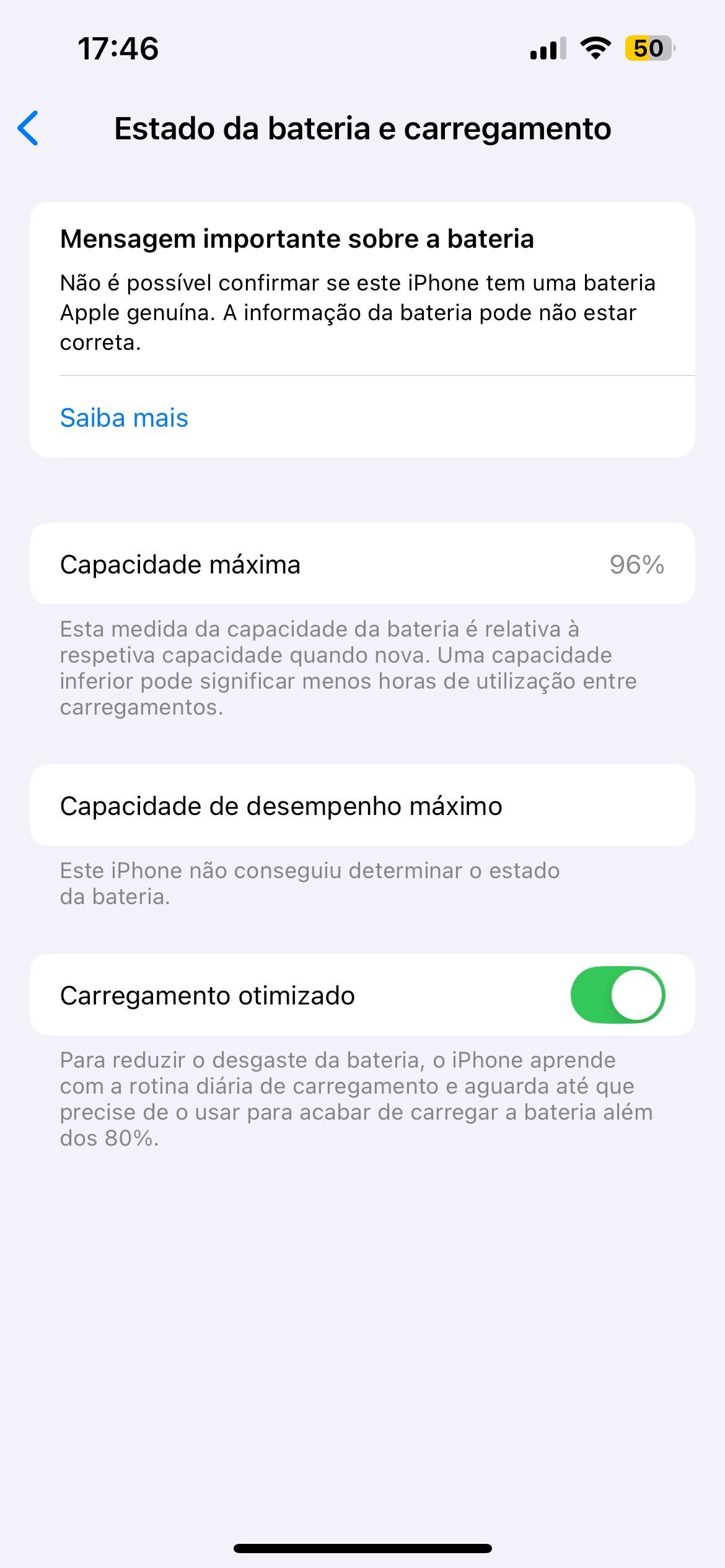 iPhone 13 - 96% bateria