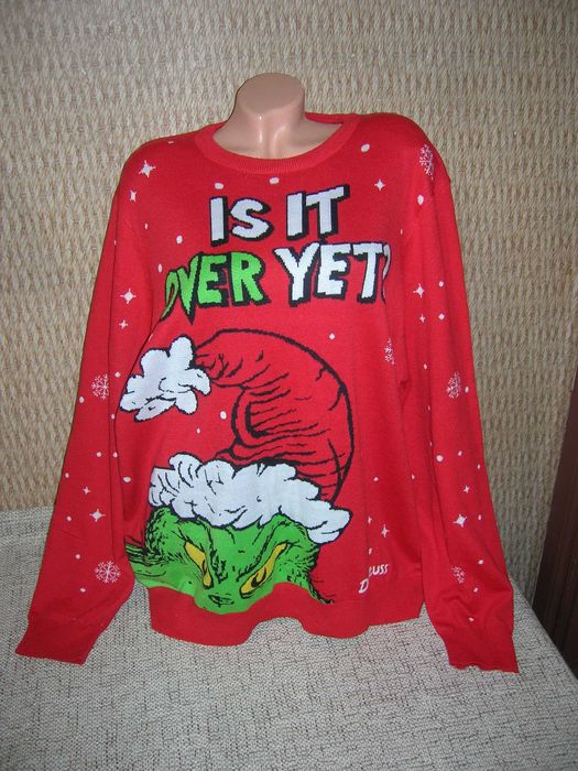 Новорічний різдвяний светр з Грінчем (унісекс) Розмір  XXL 2XL  F&F