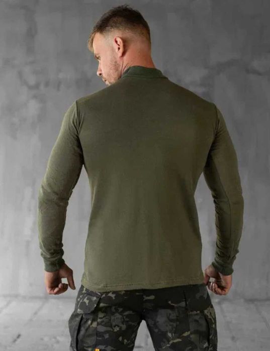 Військовий утеплений гольф на байці олива армійська тепла водолазка