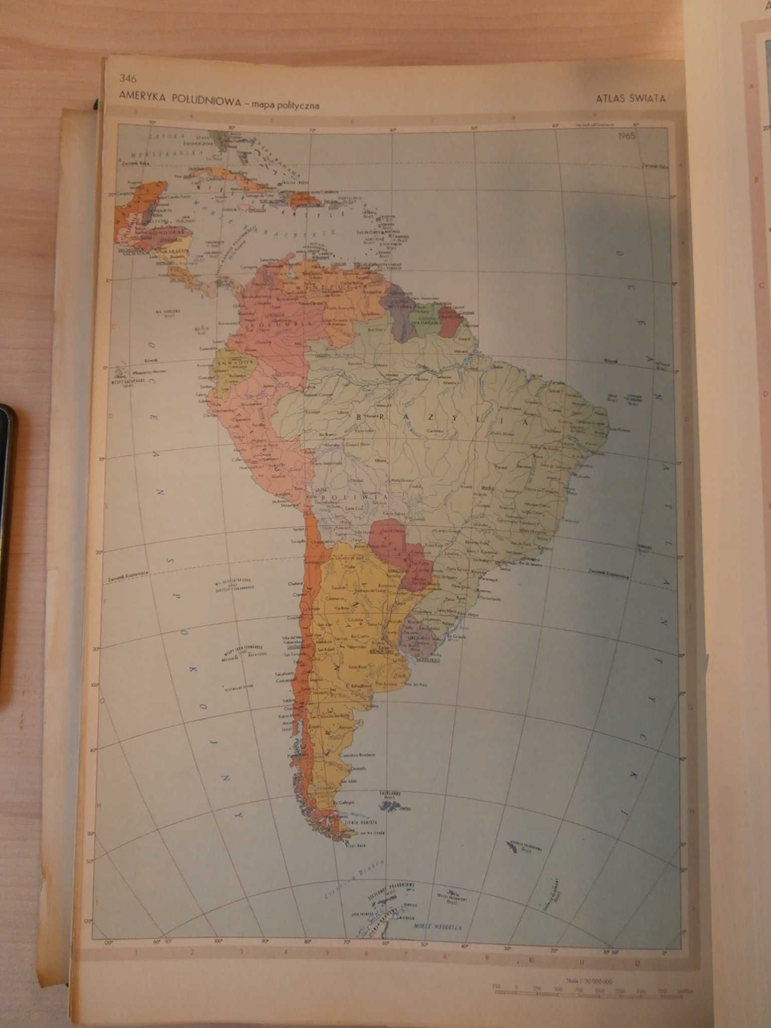 Atlas Świata wydanie z 1962 roku - PRL