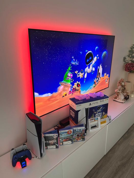 Ps5 Slim C/ Nova e Garantia+2 Comandos+4 Jogos+Caixa Playstation 5