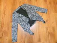 sweter kardigan krótszy czarny wzorek zebra biała rozm 38 M